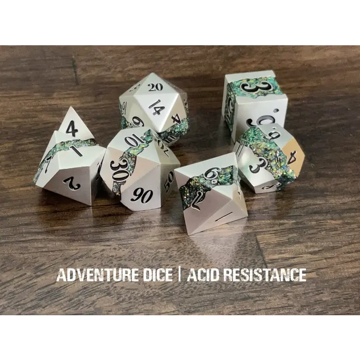 Adventure Dice 7-Piece RPG Premium Metal Dice Set: