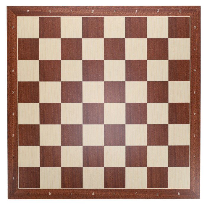 Wood Expressions Chessboard 22" - Mahogany and Sycamore Wooden Chess Board with Algebraic Notation