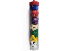 Koplow Koplow Jumbo 7-Piece Polyhedral Opaque Mixed Colours Dice Set in Tube