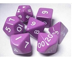 Koplow Koplow Jumbo 7-Piece Polyhedral Opaque Purple Dice Set in Tube