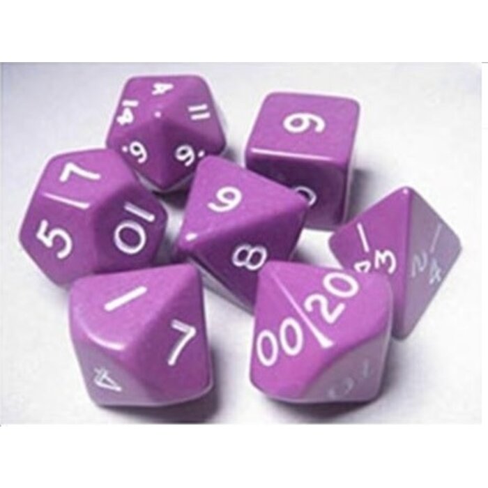 Koplow Koplow Jumbo 7-Piece Polyhedral Opaque Purple Dice Set in Tube