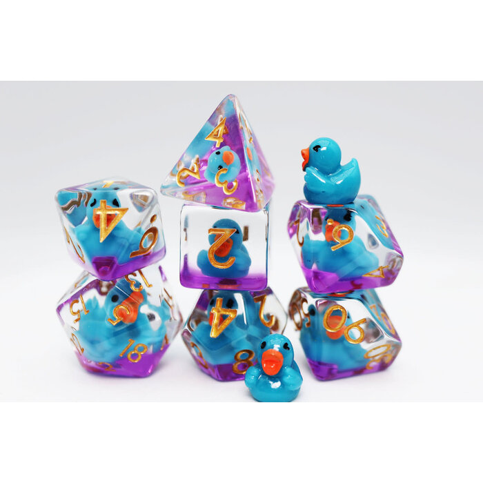 Foam Brain Games 7-Piece RPG Dice Set: Interior Design - Duck on a Pond