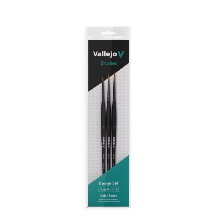 Vallejo Vallejo Brush: Synthetic Hair Detail - Design Set