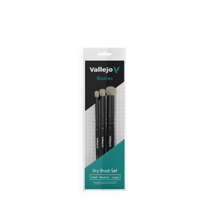 Vallejo Vallejo Brush: Natural Hair Dry Brush Set