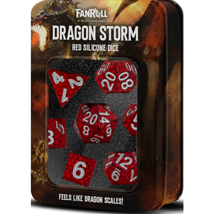 Fanroll 7-Piece RPG Dice Set: Dragon Storm -