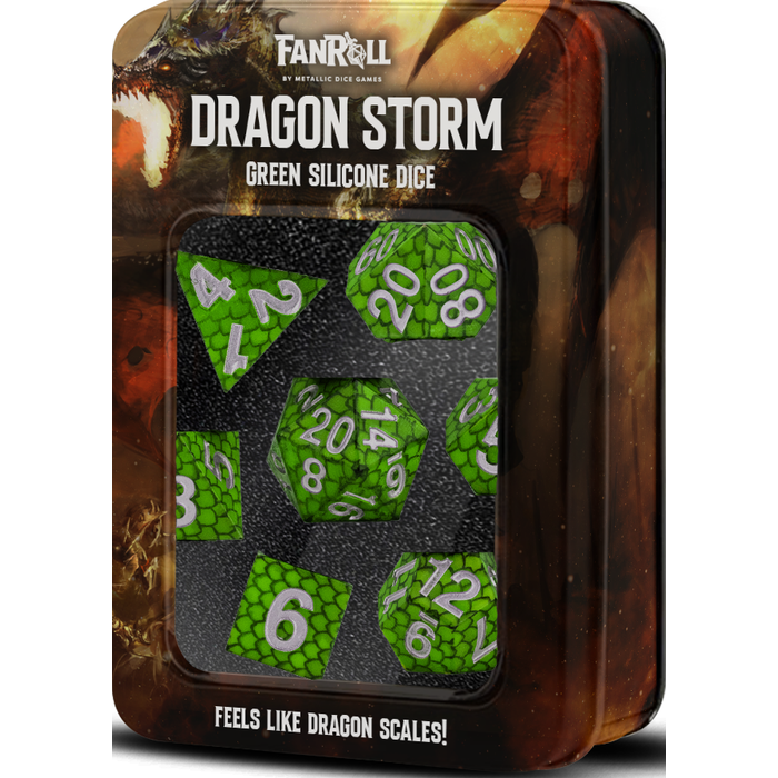 Fanroll 7-Piece RPG Dice Set: Dragon Storm -