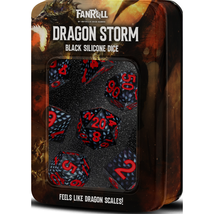 Fanroll 7-Piece RPG Dice Set: Dragon Storm -