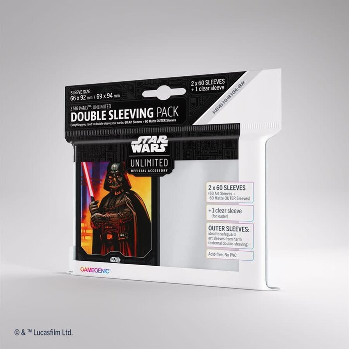 GameGenic Sleeves - 66x92mm (Standard TCG/Double Sleeving Pack) Star Wars Unlimited 2x60+1/pack -