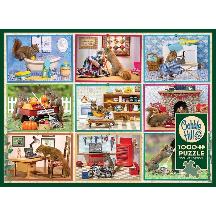 Cobble Hill Puzzles 1000 pcs - Squirrels at Home