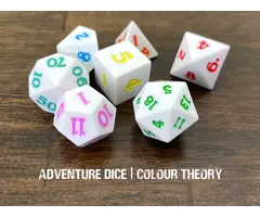Adventure Dice 7-Piece RPG Dice Set: Sharp Edge Colour Theory