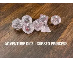 Adventure Dice 7-Piece RPG Dice Set: RPG Themed Cursed Princess