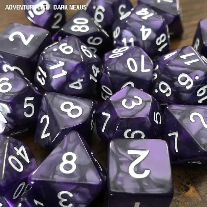 Adventure Dice 7-Piece RPG Dice Set: Sky Themed