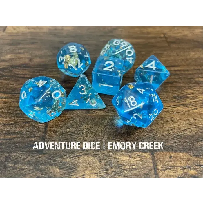 Adventure Dice 7-Piece RPG Dice Set: Water Themed