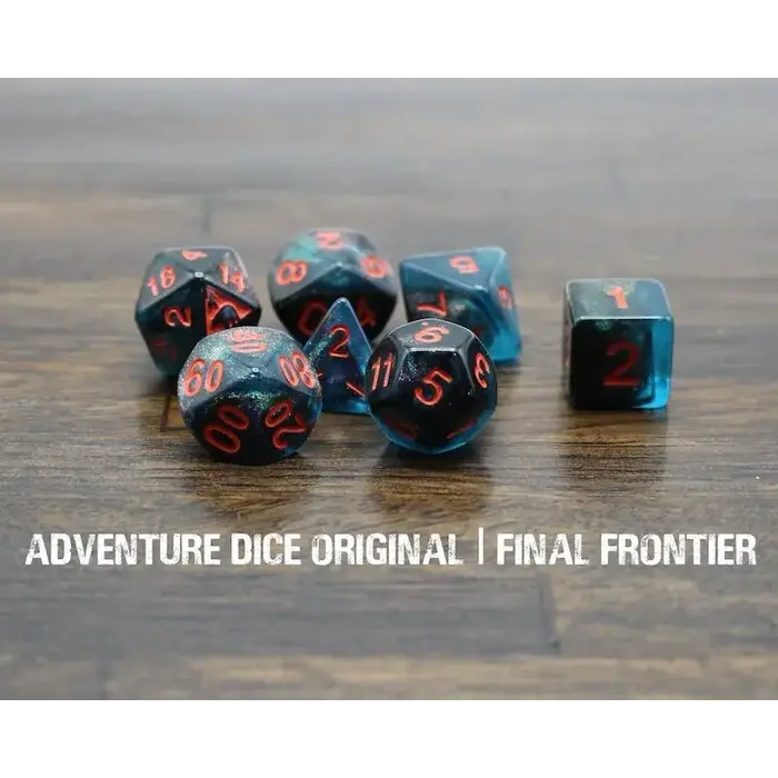 Adventure Dice 7-Piece RPG Dice Set: Sky Themed Final Frontier