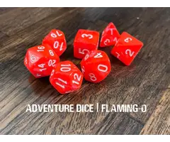 Adventure Dice 7-Piece RPG Dice Set: RPG Themed Flaming-O