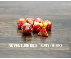 Adventure Dice 7-Piece RPG Dice Set: RPG Themed Fury of Fire