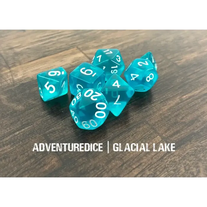 Adventure Dice 7-Piece RPG Dice Set: Water Themed