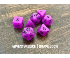 Adventure Dice 7-Piece RPG Dice Set: Food Themed Grape Soda
