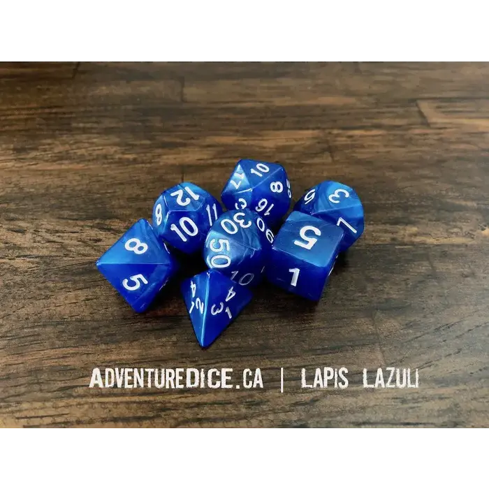 Adventure Dice 7-Piece RPG Dice Set: Lapis Lazuli