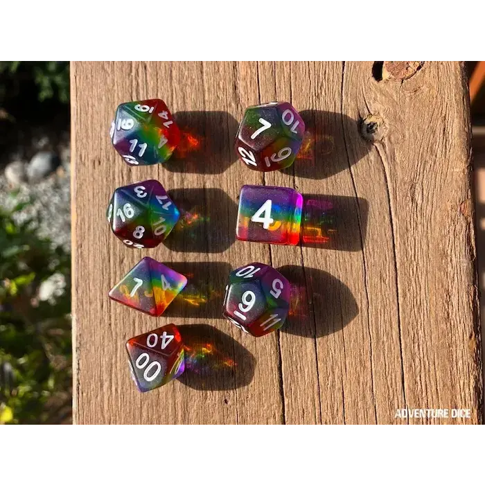 Adventure Dice 7-Piece RPG Dice Set: Pride