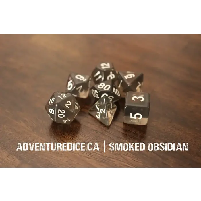 Adventure Dice 7-Piece RPG Dice Set: Smoked Obsidian