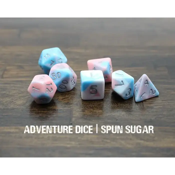 Adventure Dice 7-Piece RPG Dice Set: Food Themed Spun Sugar