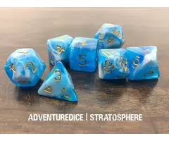 Adventure Dice 7-Piece RPG Dice Set: Sky Themed Stratosphere