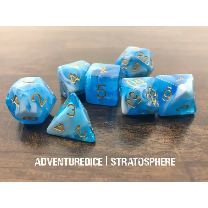 Adventure Dice 7-Piece RPG Dice Set: Sky Themed Stratosphere