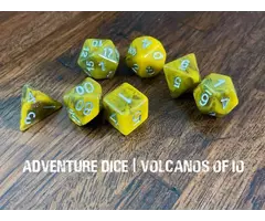 Adventure Dice 7-Piece RPG Dice Set: Fire Themed Volcanos of Io