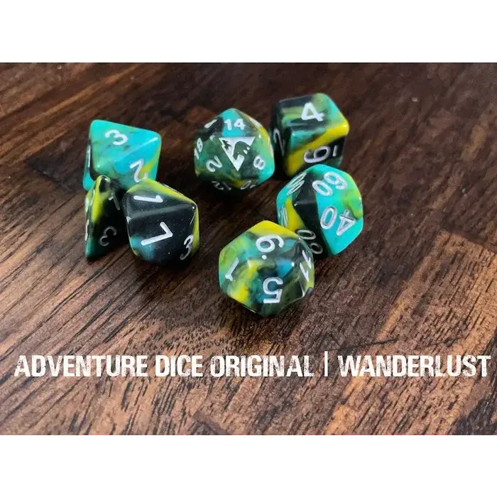 Adventure Dice 7-Piece RPG Dice Set: RPG Themed Wanderlust