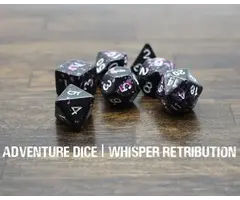 Adventure Dice 7-Piece RPG Dice Set: RPG Themed Whisper Retribution