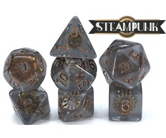 Gate Keeper Games 7-Piece RPG Dice Set: Inclusion - Steampunk