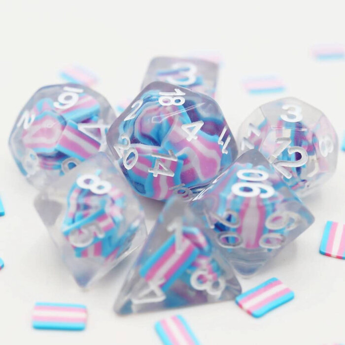 Foam Brain Games 7-Piece Resin RPG Dice Set: Pride Flag