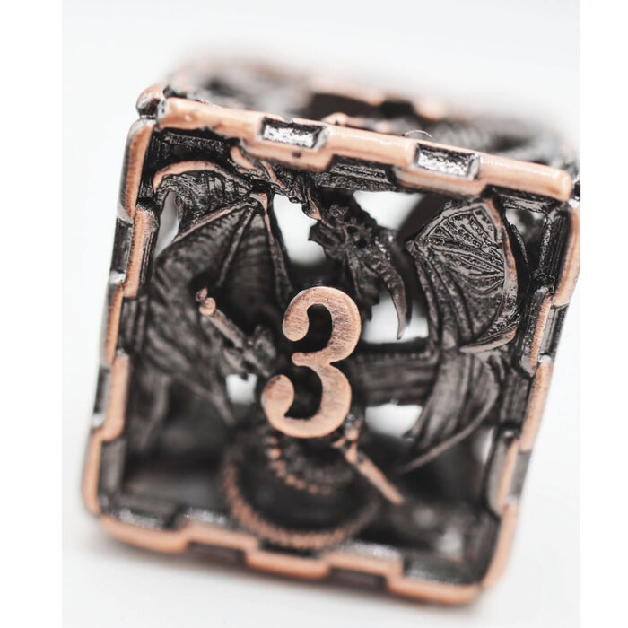 Foam Brain Games 7-Piece Hollow Metal RPG Dice Set: Dragon