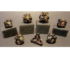 Fifteen4Two Ventures 7-Piece Hollow Metal RPG Dice Set