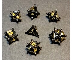 Fifteen4Two Ventures 7-Piece Metal RPG Dice Set - Shadow Spike