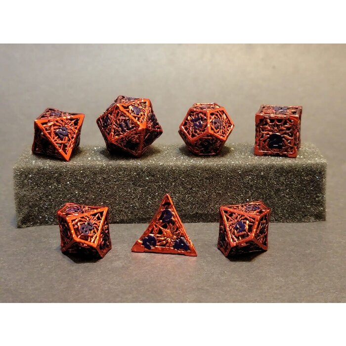 Fifteen4Two Ventures 7-Piece Hollow Metal RPG Dice Set