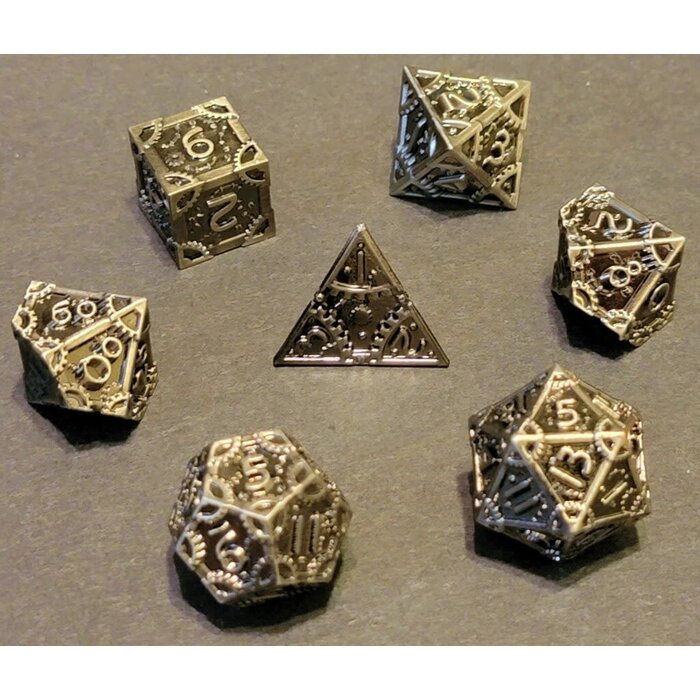 Fifteen4Two Ventures 7-Piece RPG Dice Set - Solid Metal