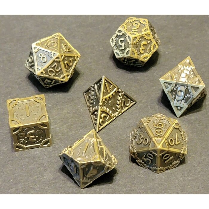 Fifteen4Two Ventures 7-Piece RPG Dice Set - Solid Metal