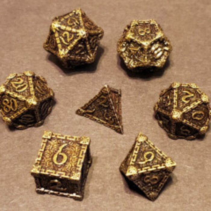 Fifteen4Two Ventures 7-Piece RPG Dice Set - Solid Metal