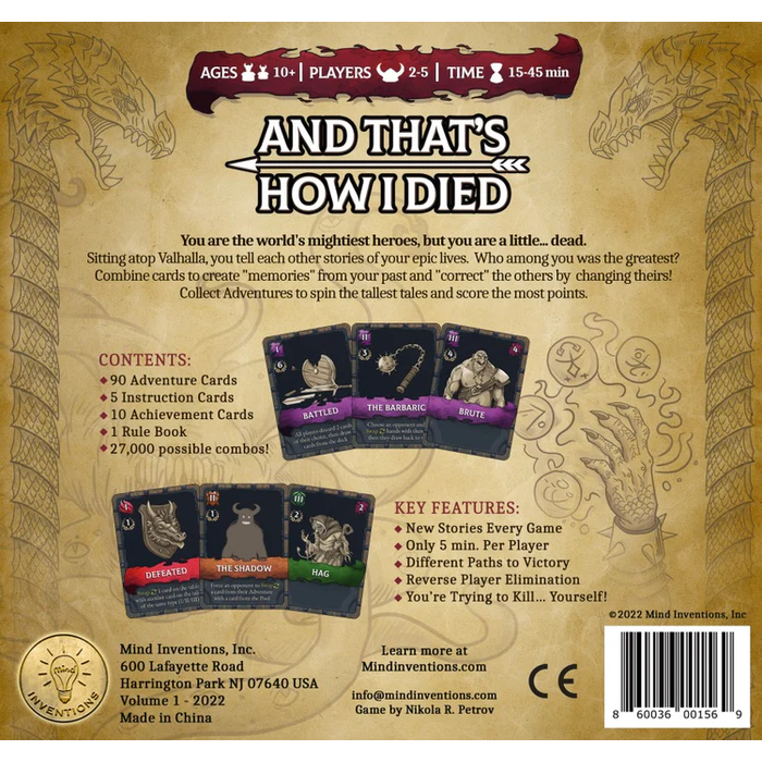 Misc Board Games And That's How I Died