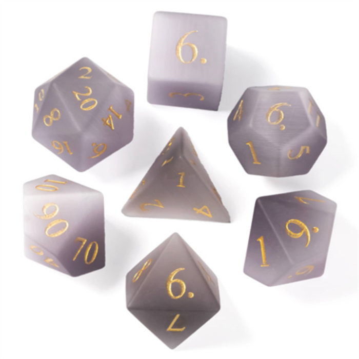 Little Dragon Dice 7-Piece RPG Dice Set: Frosted Cat's Eye -