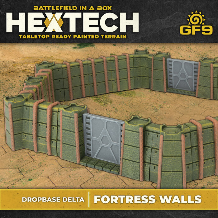Gale Force Nine Battlefield in a Box: Hextech Dropbase Delta Fortress Walls