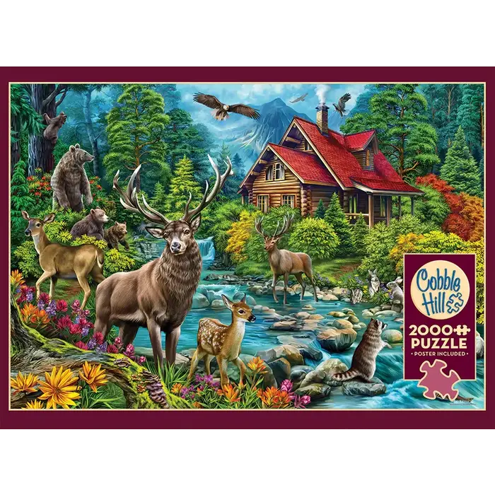 Cobble Hill Puzzles 2000 pcs - Red-Roofed Cabin