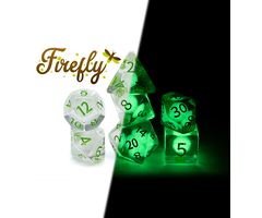 Gate Keeper Games 7-Piece RPG Dice Set: Glow in the Dark Firefly