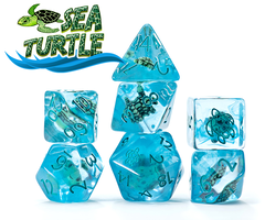 Gate Keeper Games 7-Piece RPG Dice Set: Inclusion - Sea Turtle