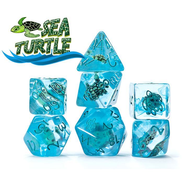 Gate Keeper Games 7-Piece RPG Dice Set: Inclusion - Sea Turtle