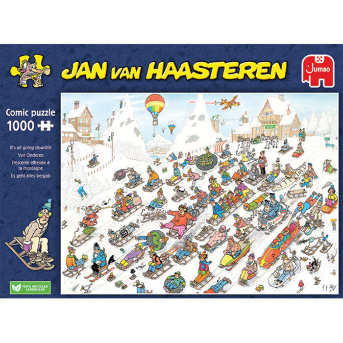 Jumbo Puzzles 1000 pcs - Jan van Haasteren: It's All Going Downhill