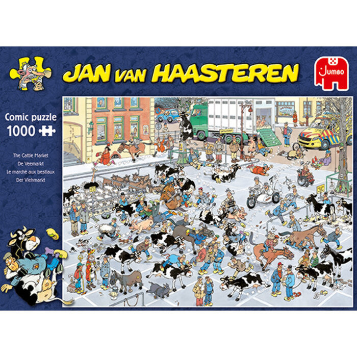 Jumbo Puzzles 1000 pcs - Jan van Haasteren: The Cattle Market