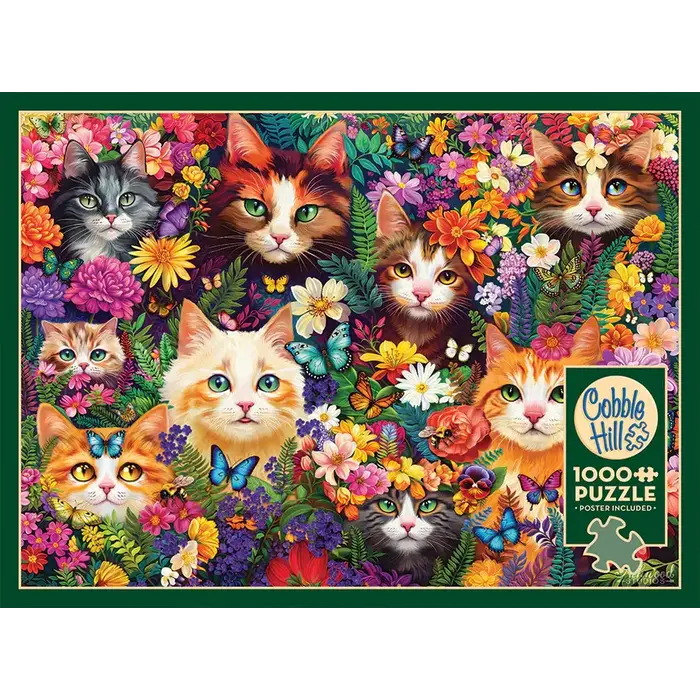 Cobble Hill Puzzles 1000 pcs - Blooming Whiskers (AI Assistance)